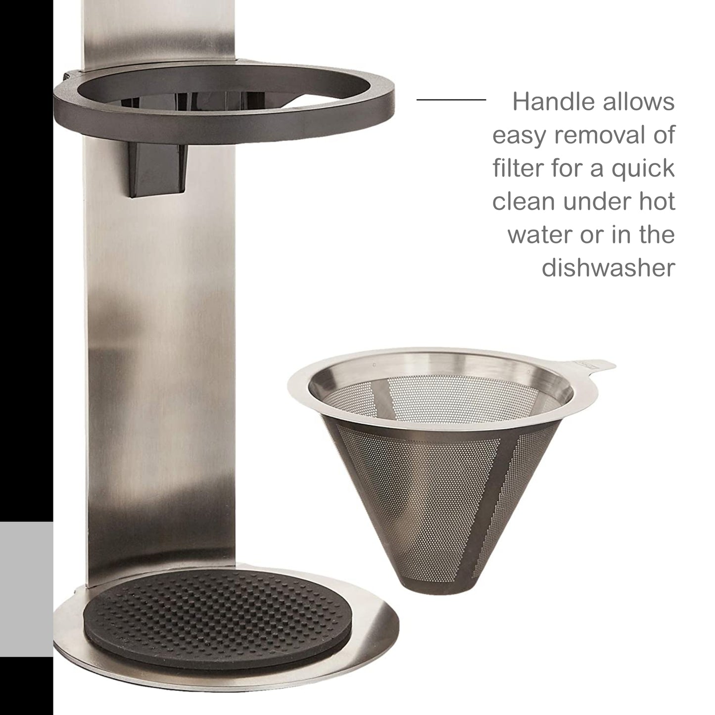 AdHoc Mr. Brew Pour Over Coffee Maker, 10.5", Steel