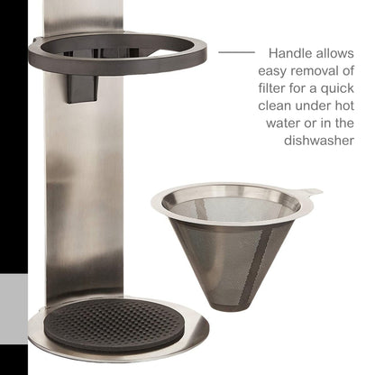 AdHoc Mr. Brew Pour Over Coffee Maker, 10.5", Steel