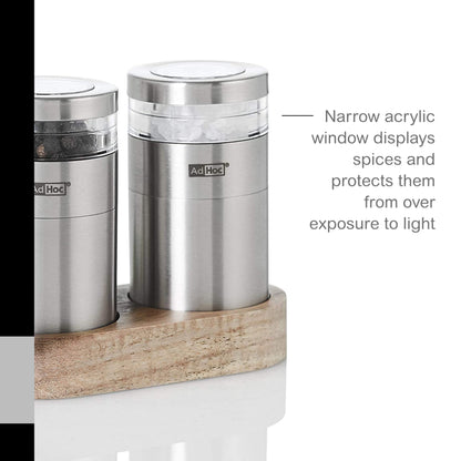 AdHoc Menage Molto Salt & Pepper Mill Set, Stainless Steel
