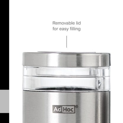 AdHoc Menage Molto Salt & Pepper Mill Set, Stainless Steel