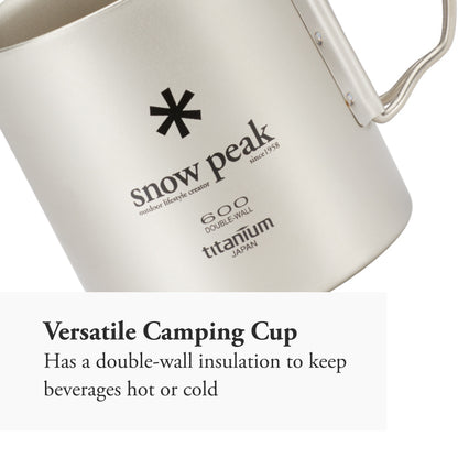 Snow Peak Japanese Titanium 600 Mug, Made in Japan, Ultralight for Camping and Backpacking