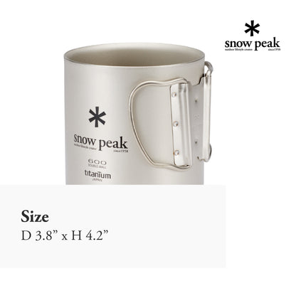 Snow Peak Japanese Titanium 600 Mug, Made in Japan, Ultralight for Camping and Backpacking
