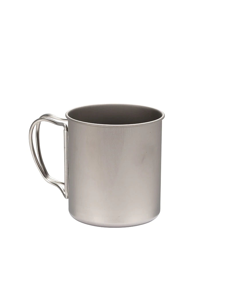 Snow Peak Ti-Single 450 Cup - Lightweight & Compact Titanium Cup with Foldable Handles - D 3" H 3.2"