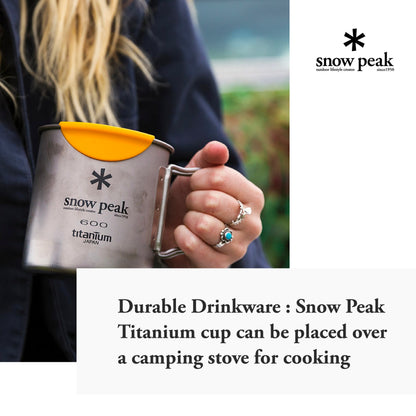 Snow Peak Titanium Single-Wall Hot Lips Mug - Durable & Lightweight - Camping - 3.2 oz