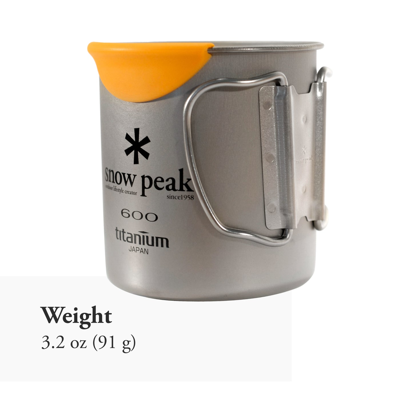 Snow Peak Titanium Single-Wall Hot Lips Mug - Durable & Lightweight - Camping - 3.2 oz