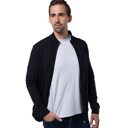 Cariloha Men's Bamboo Jacket - Lightweight Zip Up Sport Jacket - Small - Black