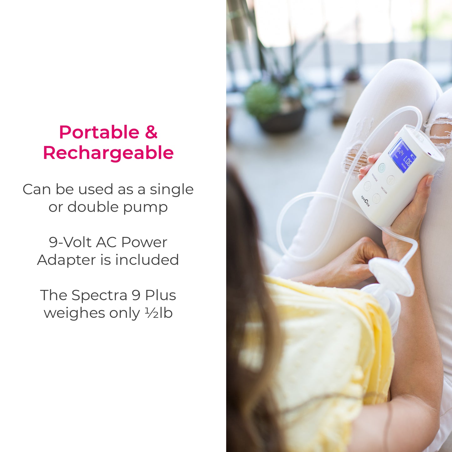 Spectra - 9 Plus Portable Electric Breast Milk Pump for Baby Feeding