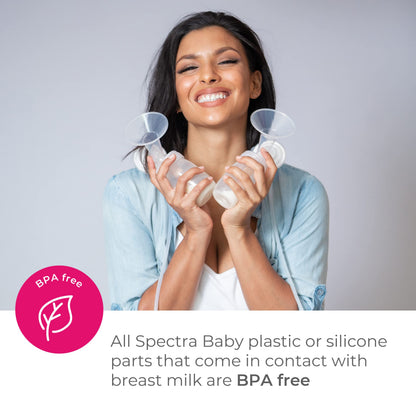 Spectra - Synergy Gold Portable - Dual Adjustable Electric Breast Milk Pump with Tote Bag, Breast Milk Bottles and Cooler for Baby Feeding