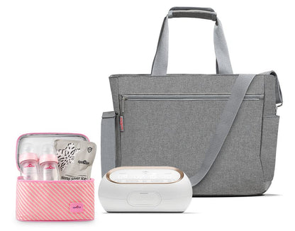 Spectra - Synergy Gold Portable - Dual Adjustable Electric Breast Milk Pump with Tote Bag, Breast Milk Bottles and Cooler for Baby Feeding