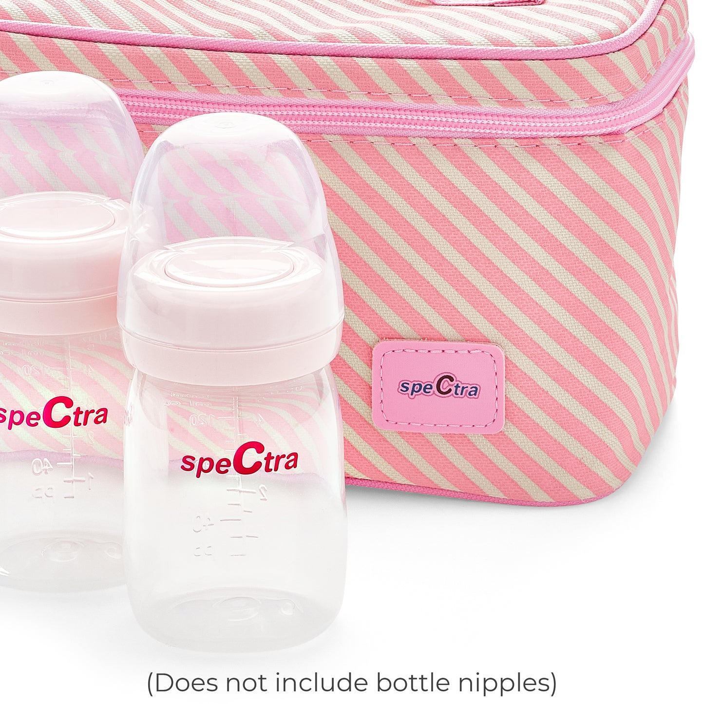Spectra - Cooler Bag Storage Kit for Breast Milk - Pink (Ice Pack and 2 Wide Neck Bottles)