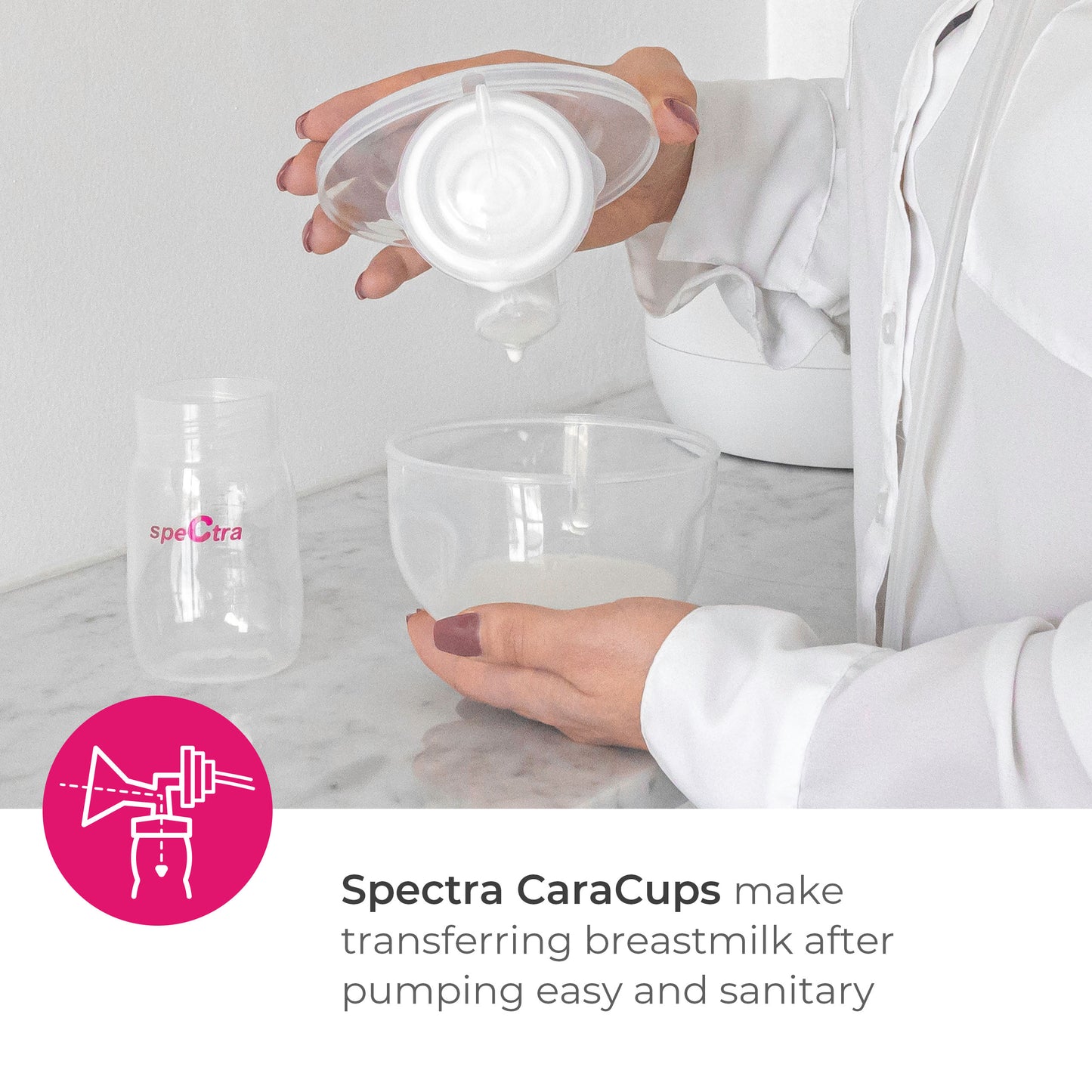 Spectra Baby CaraCups Wearable Milk Collection - 28mm - Compatible with All Spectra Breast Pumps, MM012238