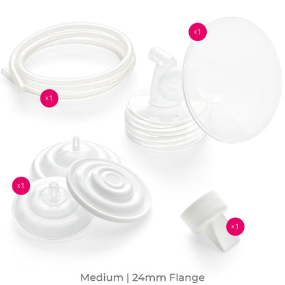Spectra - Wide Breast Shield Set for Breast Milk Pumps - Medium 24mm