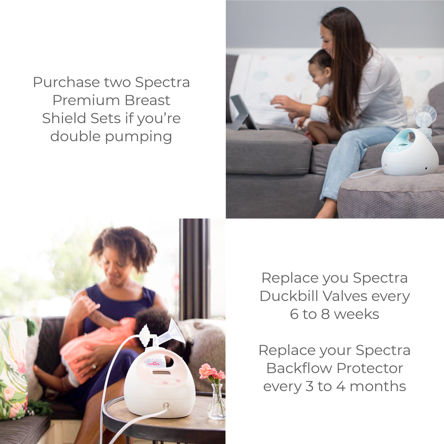 Spectra - Premium Breast Milk Pump Accessory Kit with Baby Bottles - Medium 24mm