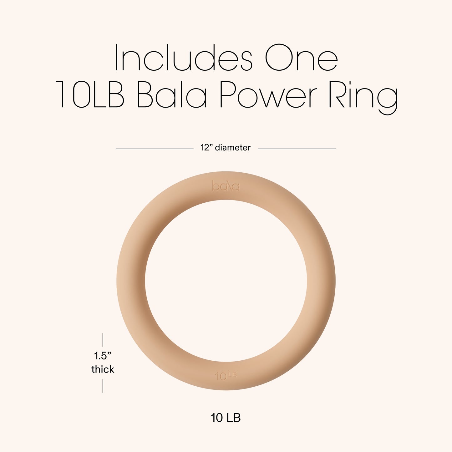 Bala Power Ring| Kettlebell | Yoga, HIIT, Pilates, Barre, Strength Training | Sand (10lb)