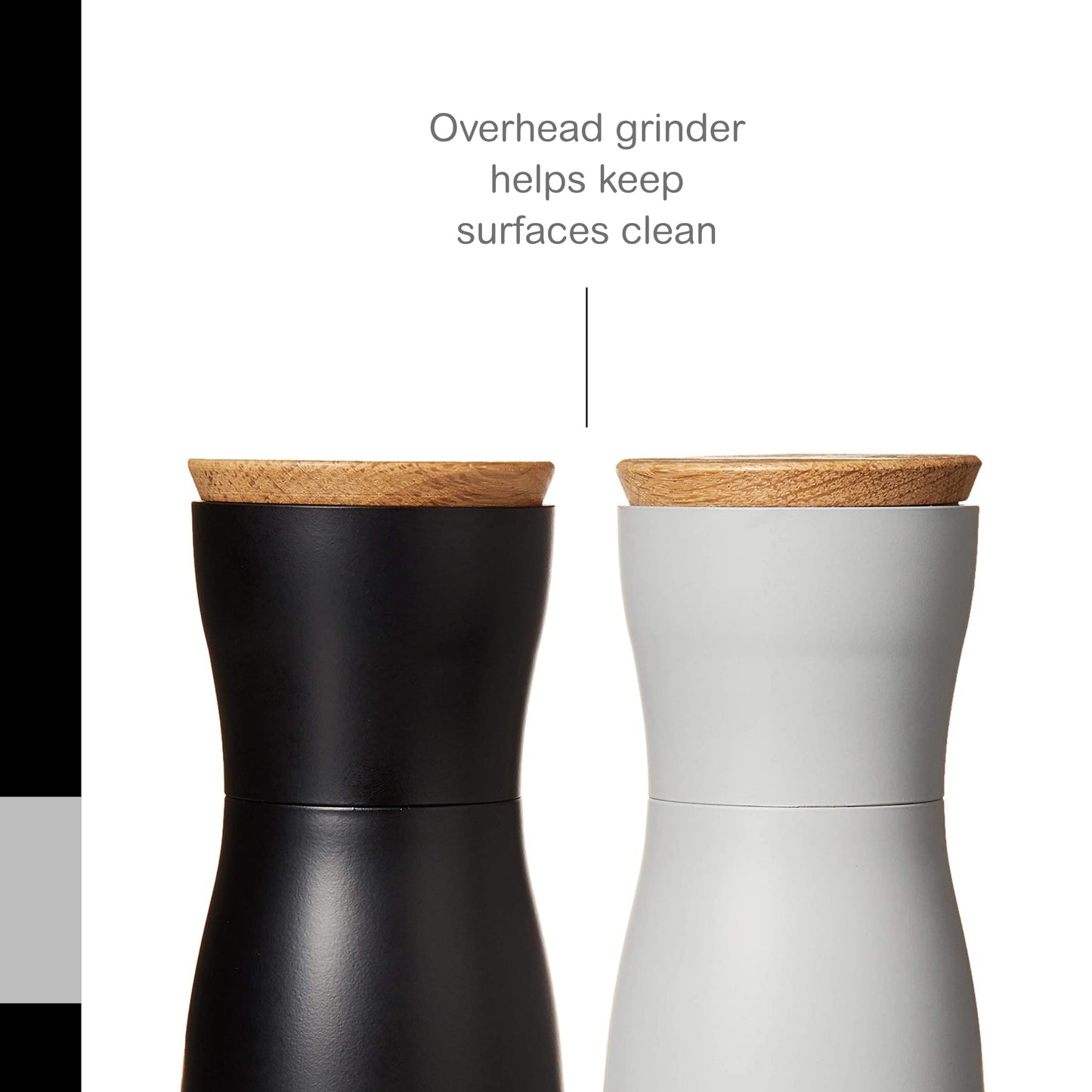 AdHoc Twin Salt & Pepper Mill Gift Set, 5.5", White/Black,MP125US