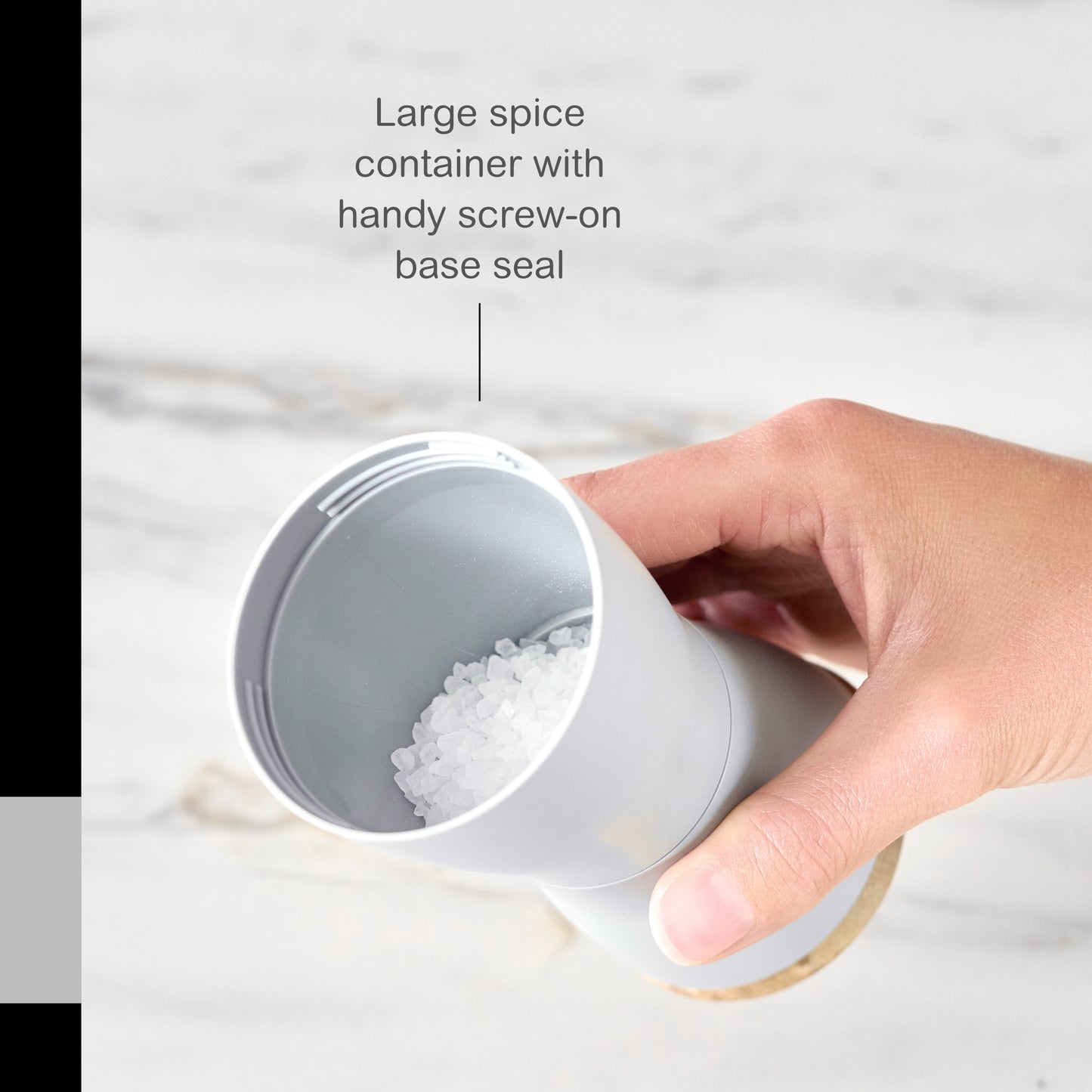 AdHoc Twin Salt & Pepper Mill Gift Set, 5.5", White/Black,MP125US