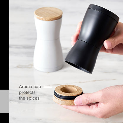 AdHoc Twin Salt & Pepper Mill Gift Set, 5.5", White/Black,MP125US