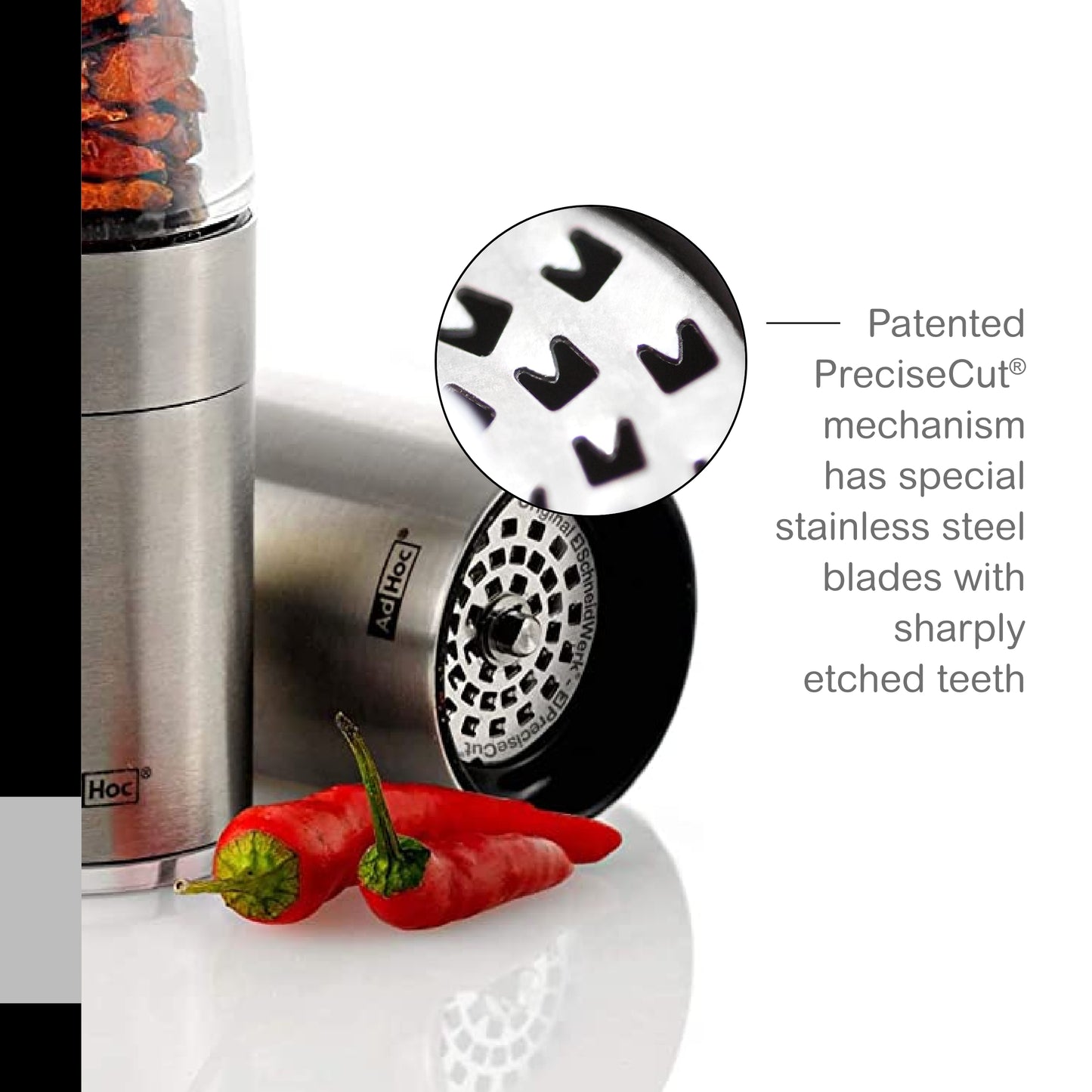 AdHoc - MP203US AdHoc PEPE Chilli Mill & Cutter, 8", Stainless Steel