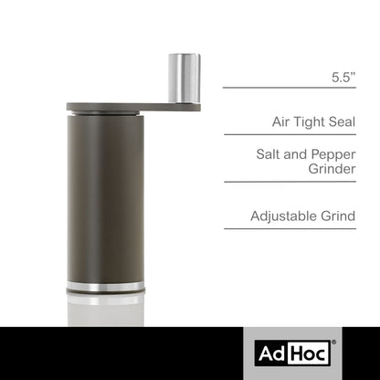 AdHoc SMOOS Geared Salt & Pepper Mill, Mocha 5.5"