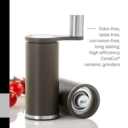 AdHoc SMOOS Geared Salt & Pepper Mill, Mocha 5.5"