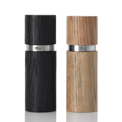 AdHoc Textura Salt & Pepper Mill Gift Set, Black/Tan 5.5"