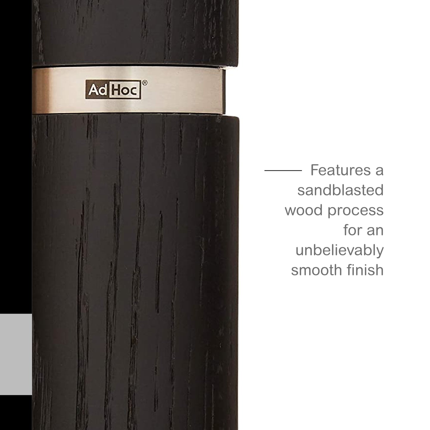 AdHoc Textura Salt & Pepper Mill Gift Set, Black/Tan 5.5"