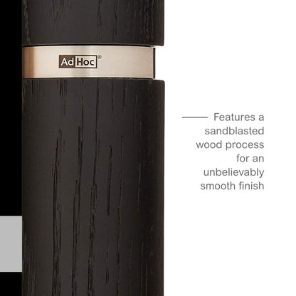 AdHoc Textura Salt & Pepper Mill Gift Set, Black/Tan 5.5"
