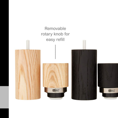 AdHoc Textura Salt & Pepper Mill Gift Set, Black/Tan 5.5"