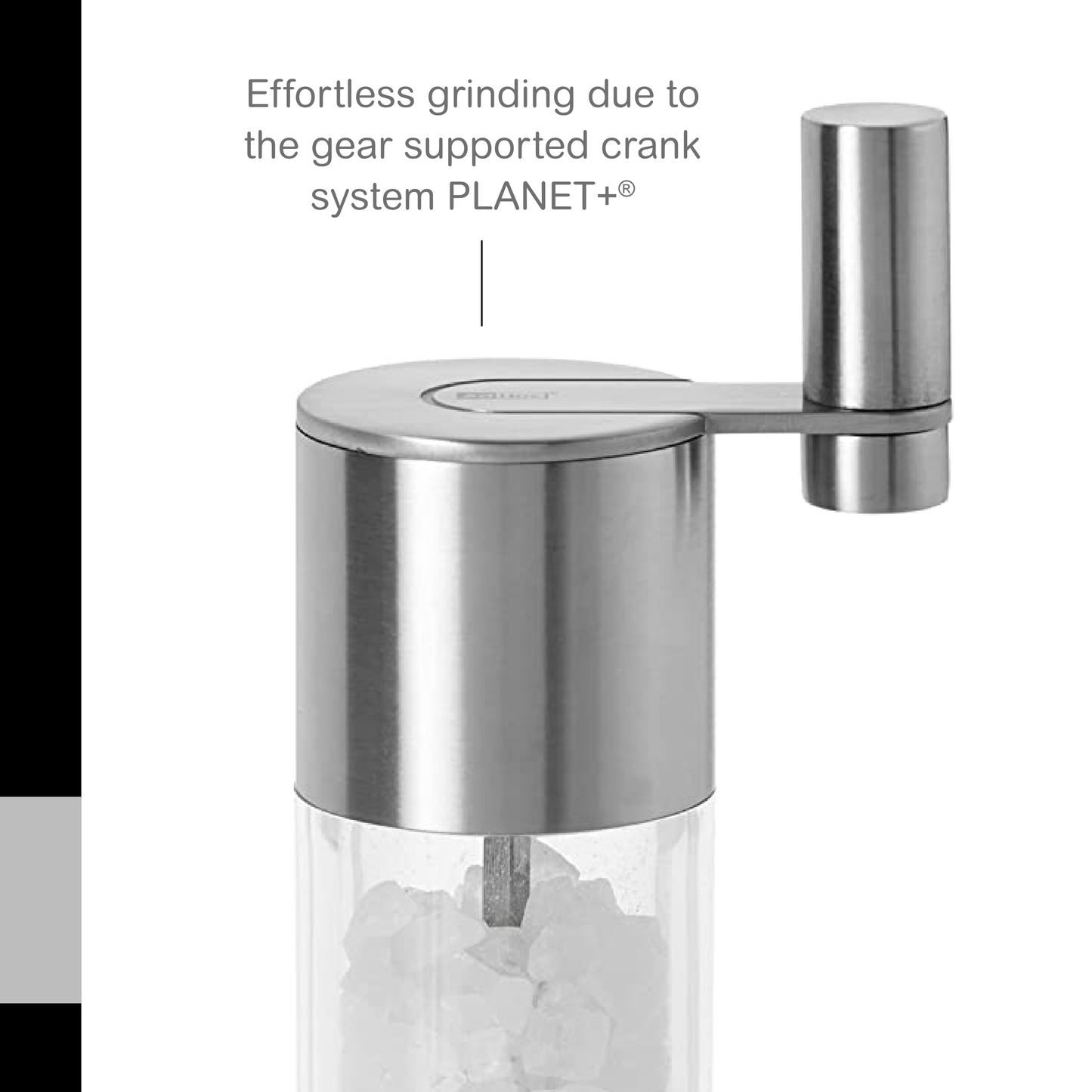 AdHoc Geared Stainless Steel Salt & Pepper Mill, 7.5"