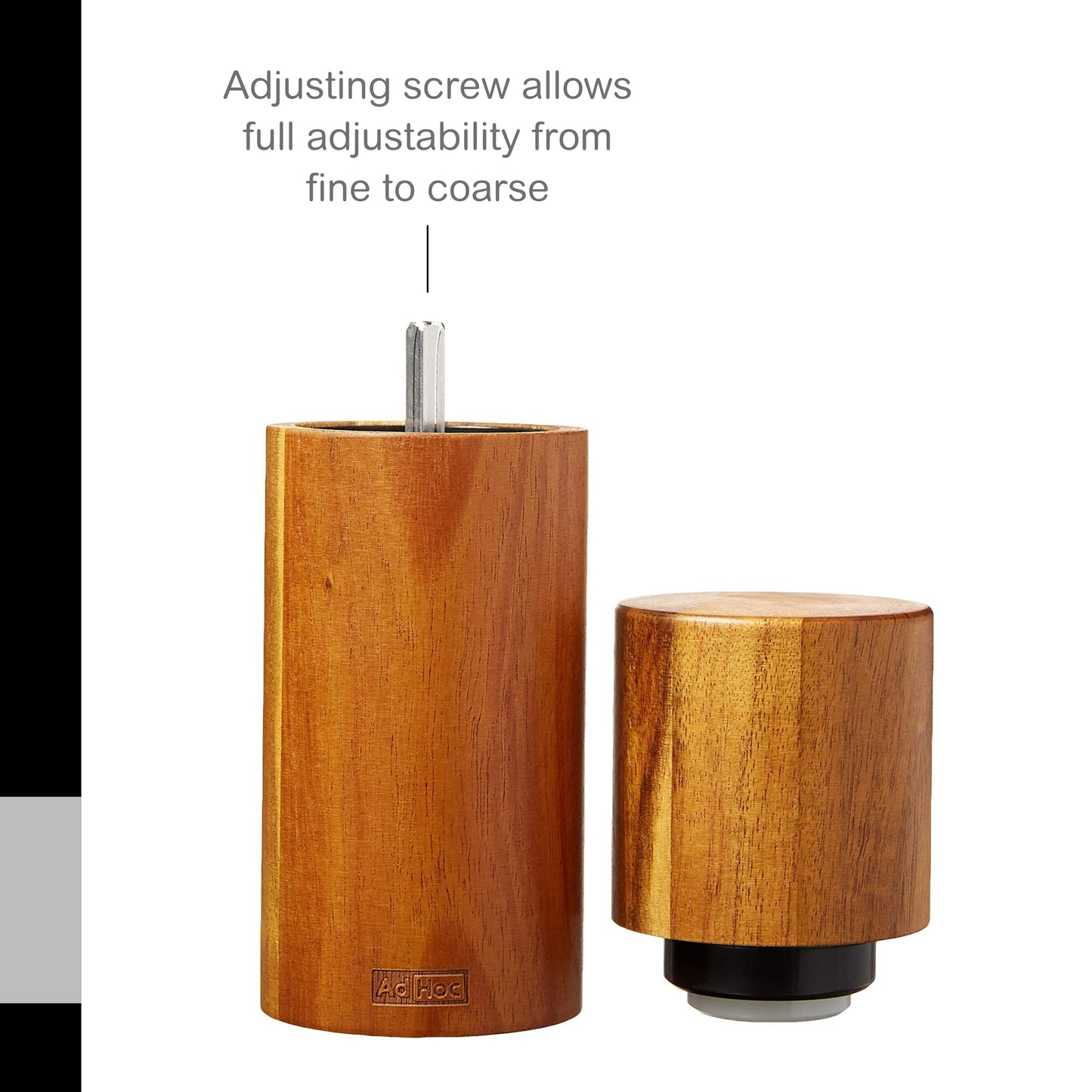 AdHoc Acacia Wood Salt & Pepper Mill, 5.5" Unfilled