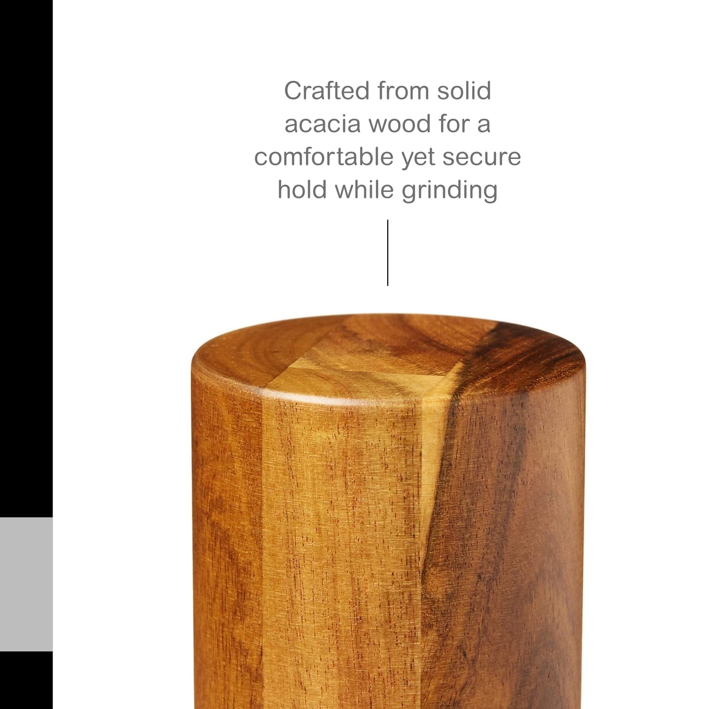 AdHoc Acacia Wood Salt & Pepper Mill, 5.5" Unfilled