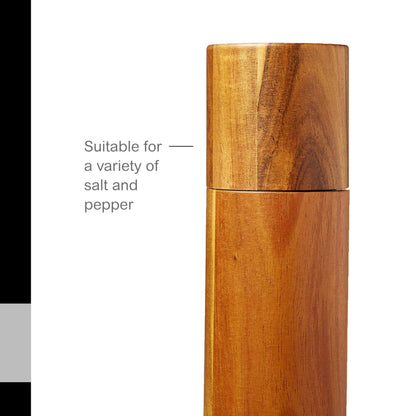 AdHoc Acacia Wood Salt & Pepper Mill, 5.5" Unfilled