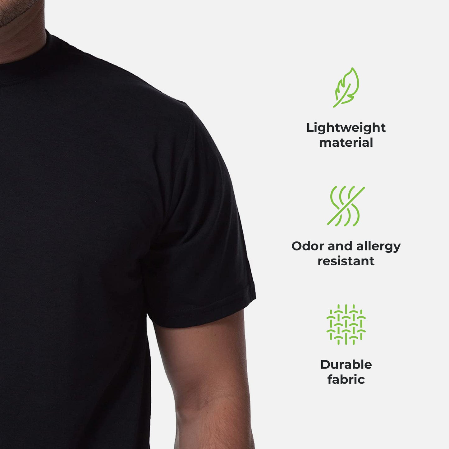 Cariloha Men's Crew Tee - Organic Bamboo T-Shirt - Cooling, Soft, Stylish, Durable, and Eco-Friendly - Medium - Black