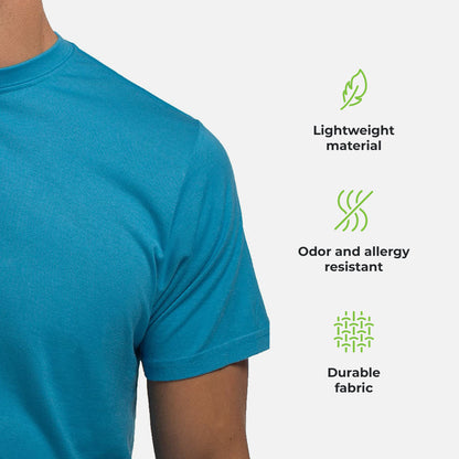 Cariloha Bamboo Crew Tee - Moisture Wicking Bamboo-Viscose Crewneck T Shirt for Men - Small - Caribbean Blue