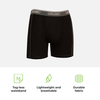 Cariloha Men's Bamboo Boxer Briefs - Breathable Underwear for Men - Large - Black