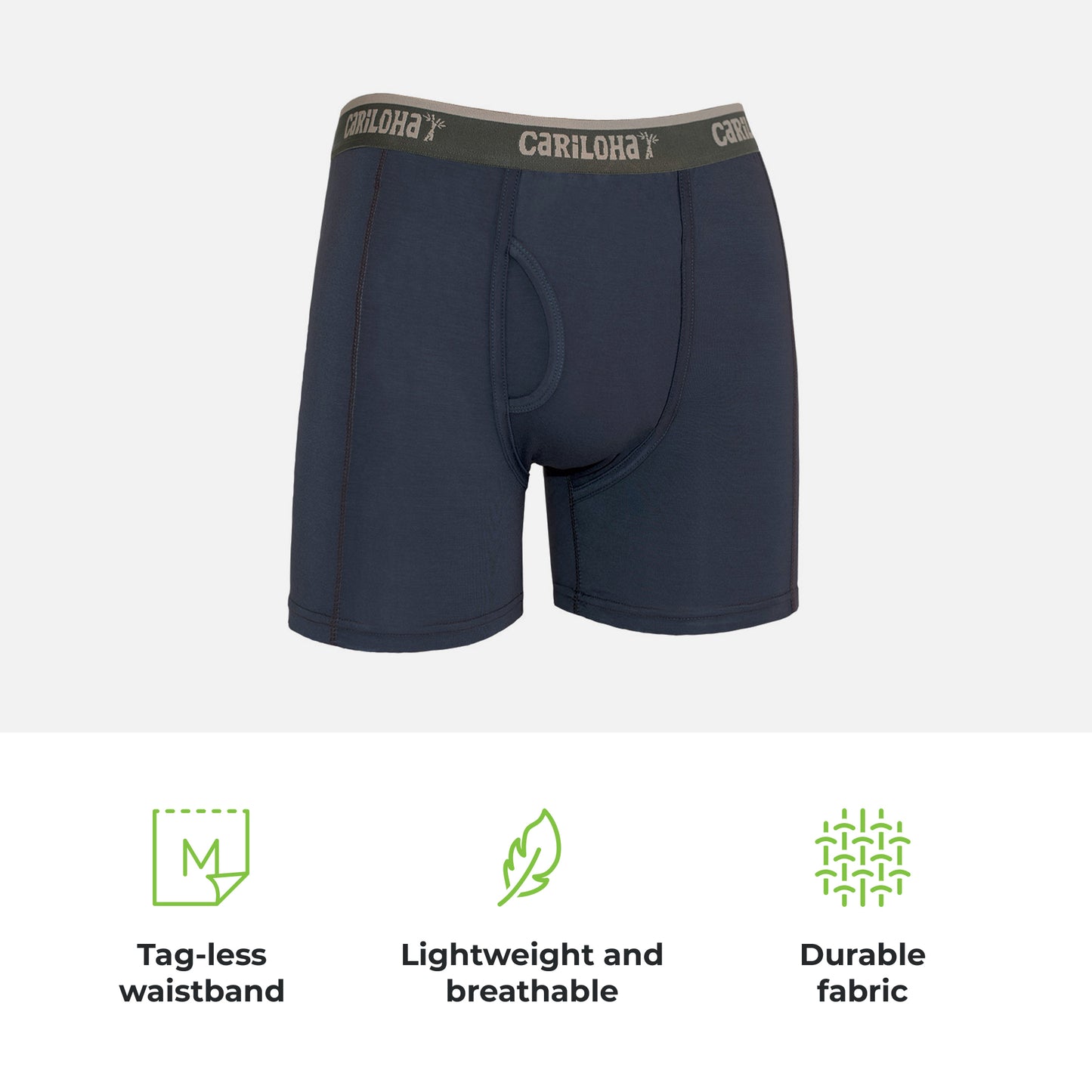 Cariloha Men's Organic Bamboo Underwear Boxer Briefs - Lightweight, Flexible, Eco-friendly and Odor-Resistant - Small - Cobalt Heather