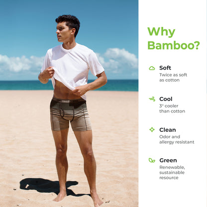 Cariloha Men's Bamboo Boxer Briefs - Breathable Underwear for Men - Small - Vegas Strip