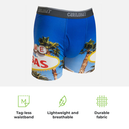 Cariloha Men's Bamboo Boxer Briefs - Breathable Underwear for Men - Small - Vegas Strip