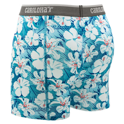 Cariloha Men's Bamboo Boxer Briefs - Breathable Underwear for Men - X-Large - Blue Hibiscus