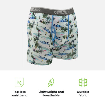 Cariloha Men's Bamboo Boxer Briefs - Breathable Underwear for Men - Medium - Vintage Beach