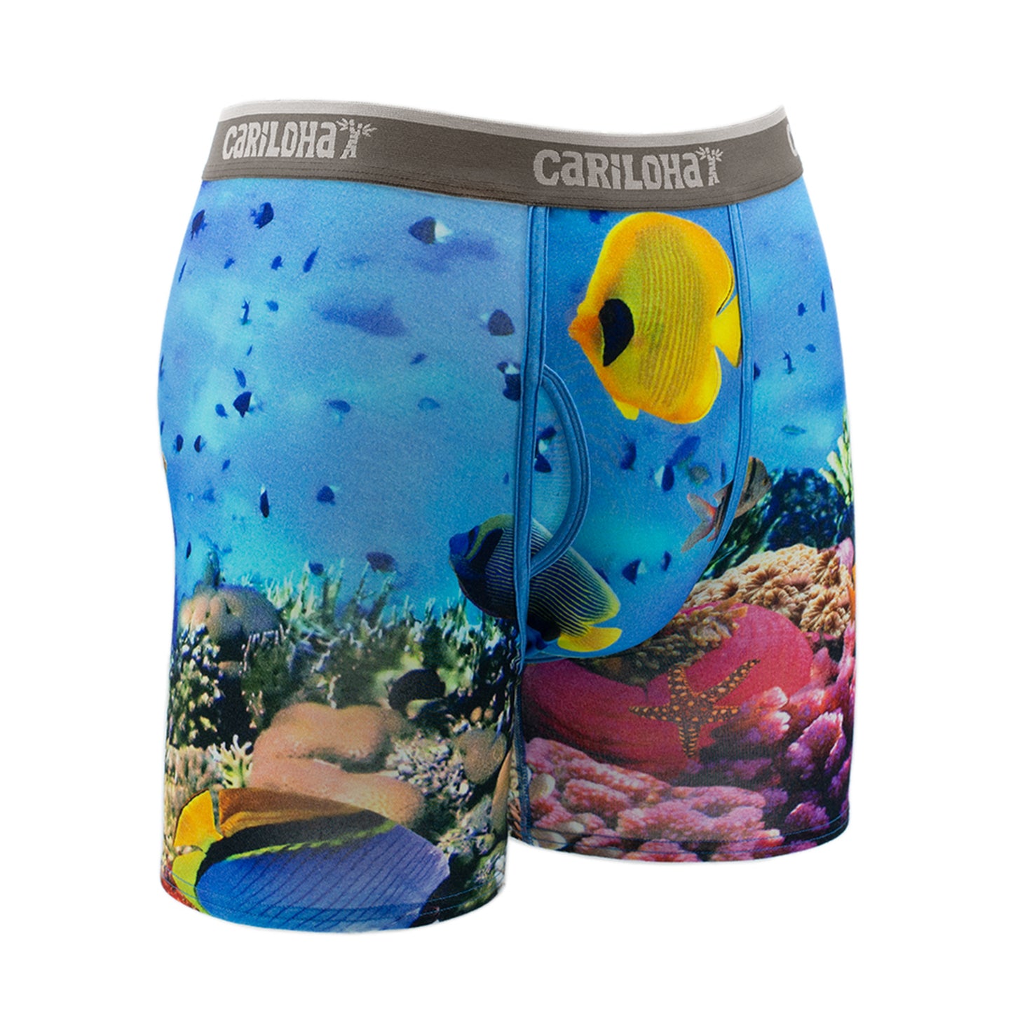 Cariloha Men's Bamboo Boxer Briefs - Breathable Underwear for Men - Medium - Ocean Scene