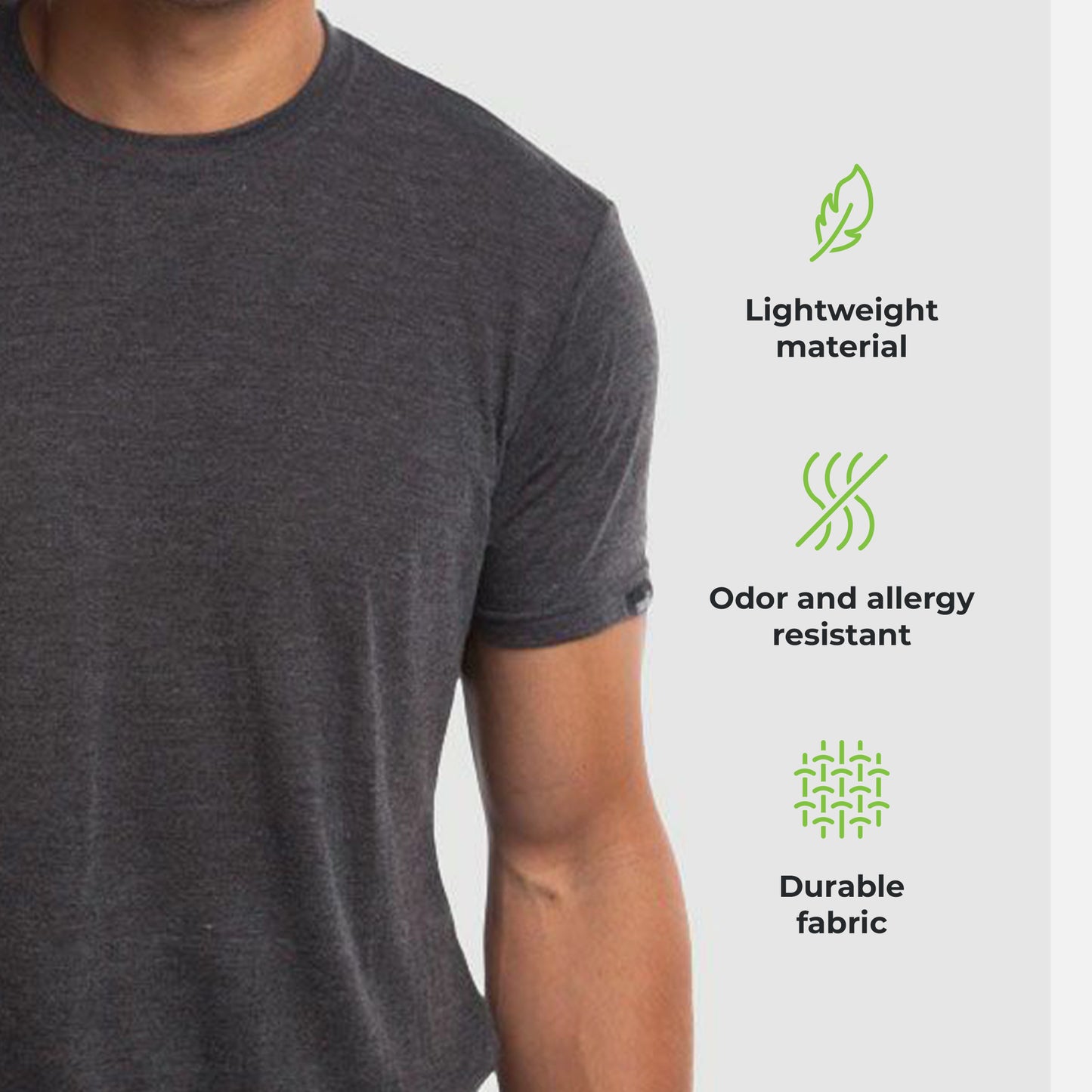 Cariloha Bamboo Men's Comfort Crew Tee | 1-Year Limited Quality Warranty (X-Large, Charcoal)