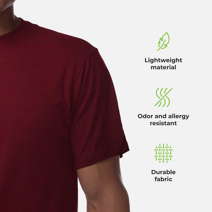 Cariloha Bamboo Comfort Crew Tee - Moisture Wicking Bamboo-Viscose Crewneck T Shirt for Men - XXX-Large - Rockwood Red