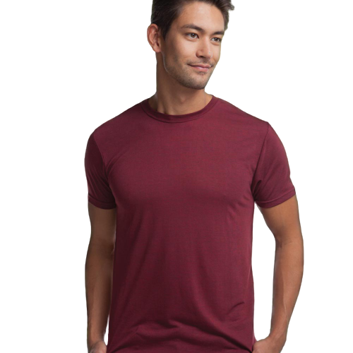 Cariloha Bamboo Comfort Crew Tee - Moisture Wicking Bamboo-Viscose Crewneck T Shirt for Men - Large - Rockwood Red
