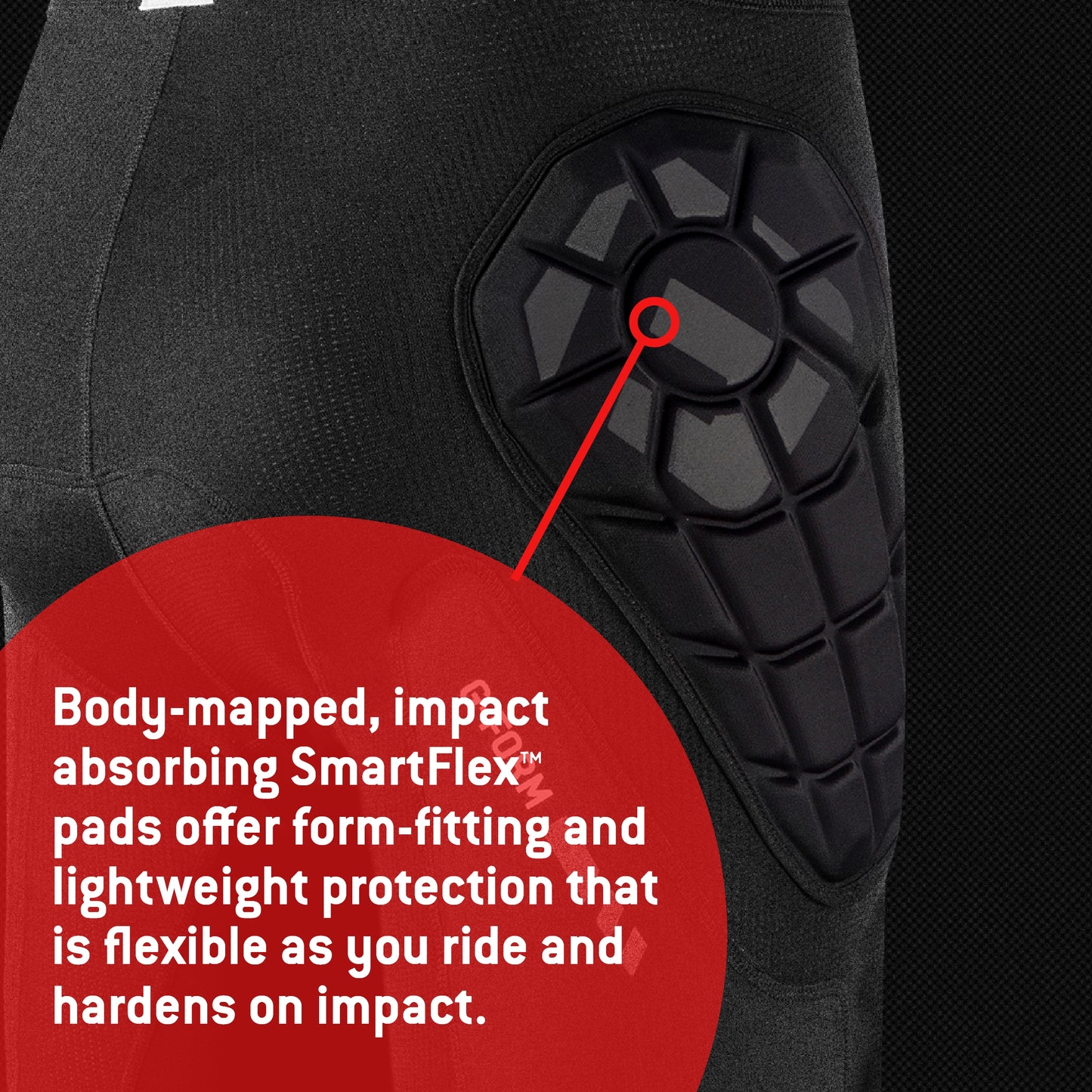 G-Form MX Short with Chamois - Bike Shorts for Men - Protective Athletic Gear for Biking - Black, Adult X-Large