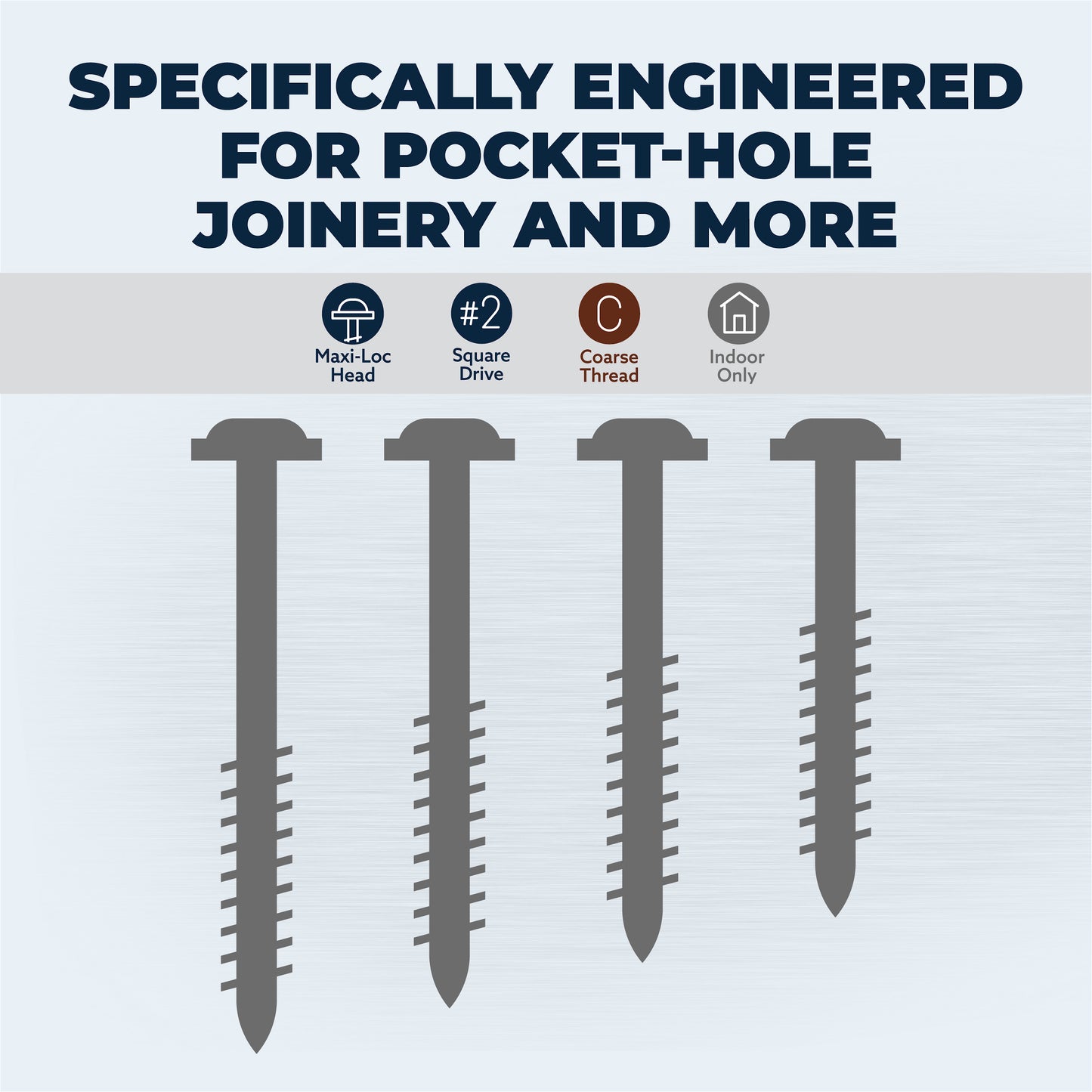 Kreg SML-C250S5-250 Stainless Steel Pocket Screws, 2 1/2 Inch, 10 Coarse, Maxi-Loc Head (250 Count)