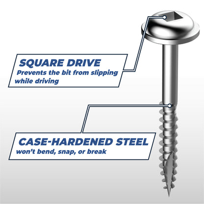 Kreg SML-F125-1200 1-1/4" Washer Head Fine Thread Number 7 Zinc Coated Pocket Hole Screws (1200 Count)