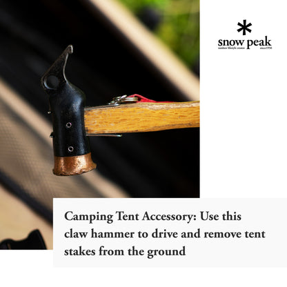 Snow Peak Copper Head Peg Hammer - Handles Tent Stakes - Wood Handle - Forged Steel - 1.4 lbs