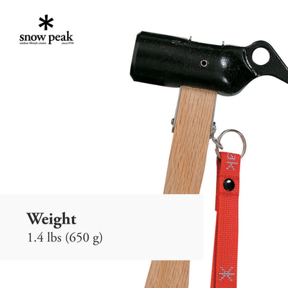 Snow Peak Steel Head Peg Hammer - Made of Forged Steel - 4.75 x 1.25 x 11.5