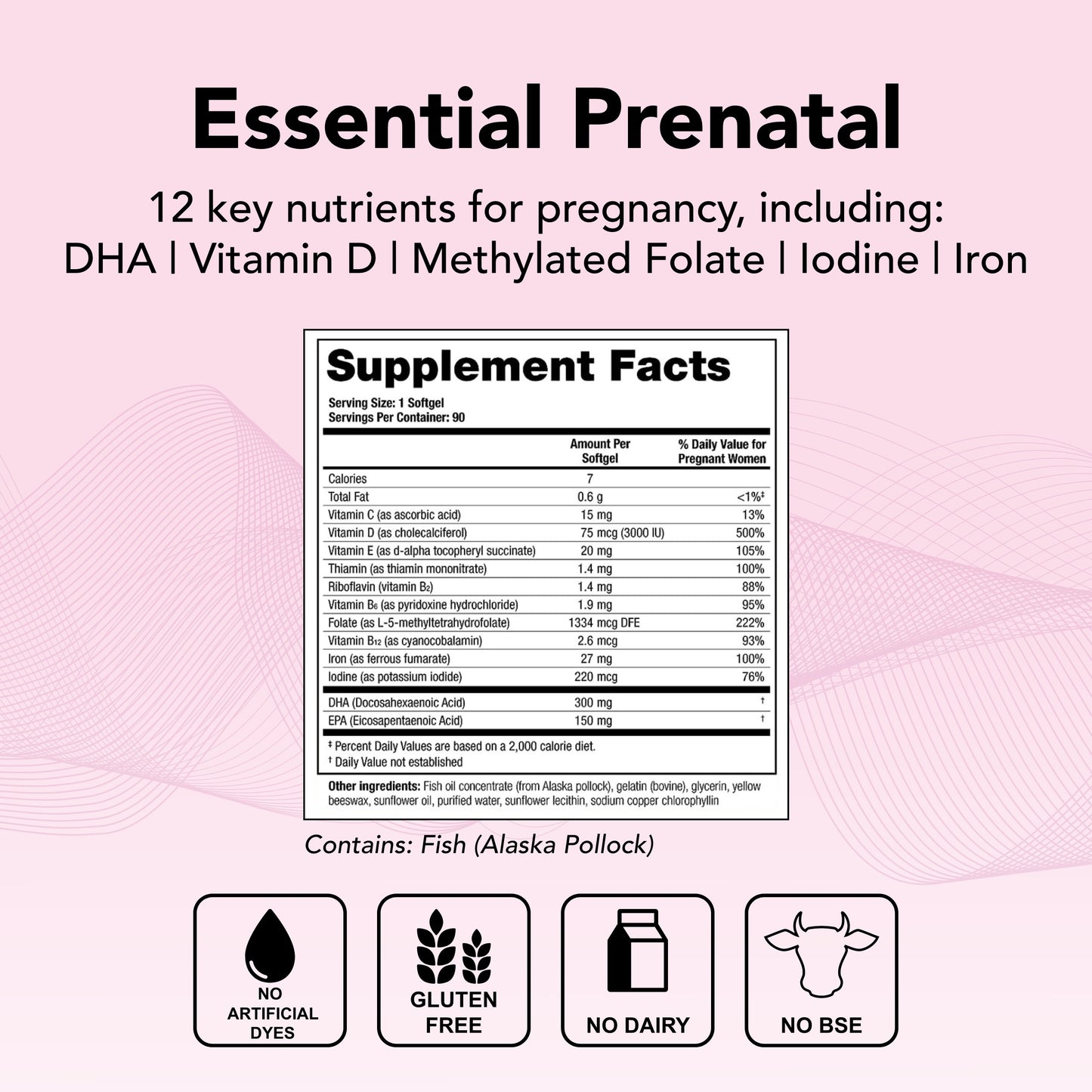 Theralogix TheraNatal One Prenatal Vitamin - 90-Day Supply - Prenatal Multivitamin with DHA, Vitamin D3, Methylated Folate, Iron & More to Support a Healthy Pregnancy* - NSF Certified - 90 Softgels